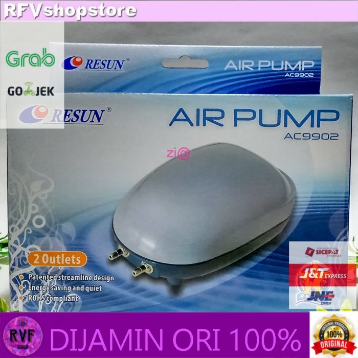 RESUN AC 9902 AERATOR AQUARIUM POMPA UDARA 2 LUBANG AERATOR RESUN ORI