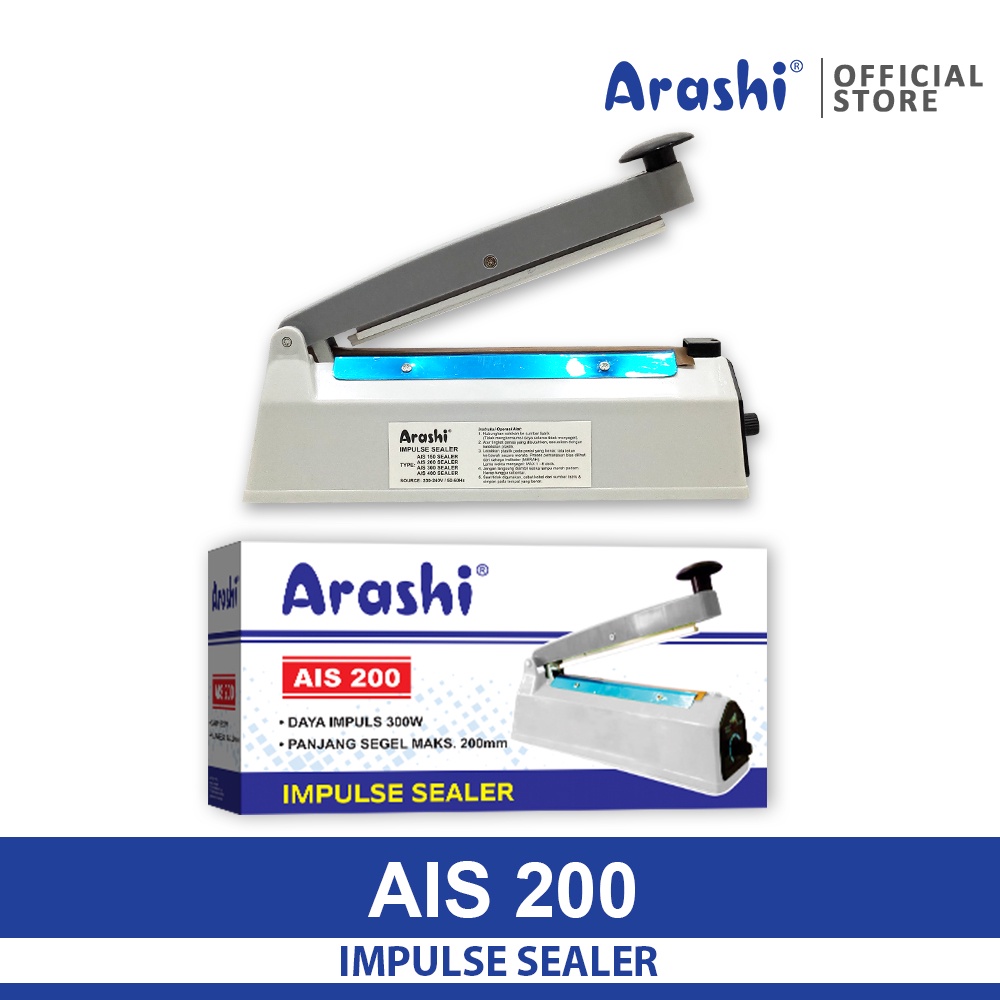 Arashi Hyperlite TIS 202 Impulse Sealer Press Perekat Plastik 20 cm