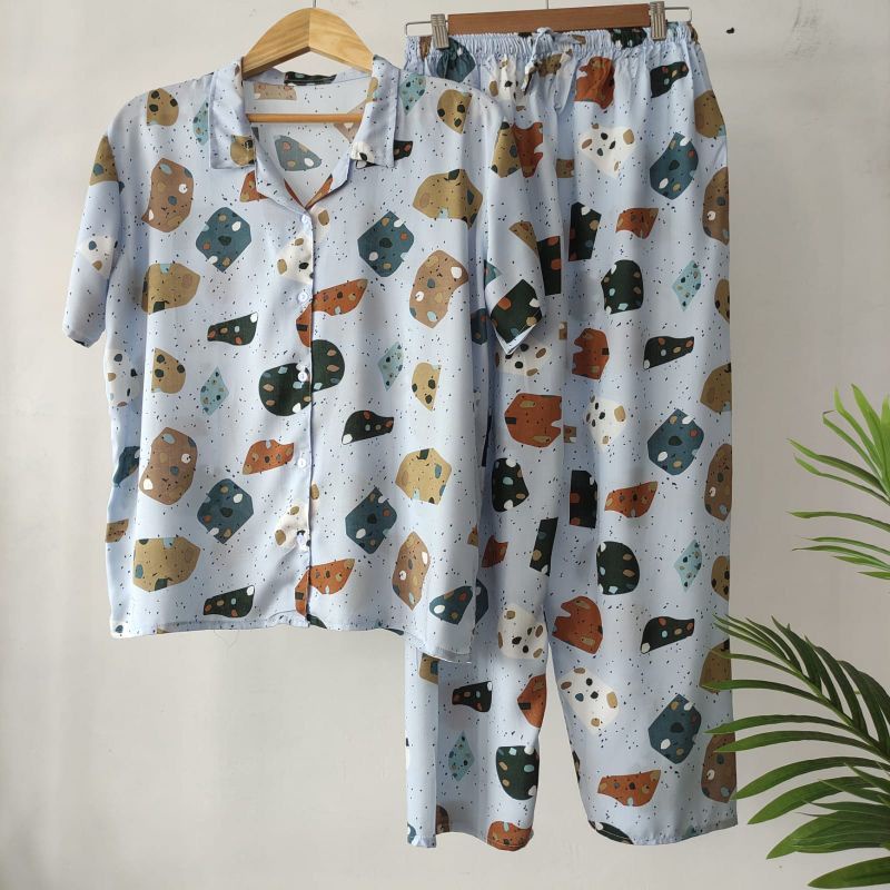 [PROMO]PIYAMA RAYON PREMIUM BERKERAH | SIZE 37- 75 KG
