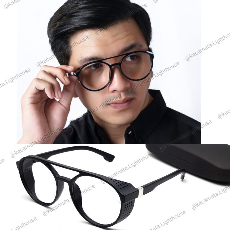 Kacamata baca minus pria wanita steampunk safety matthew lensa antiradiasi - kkc