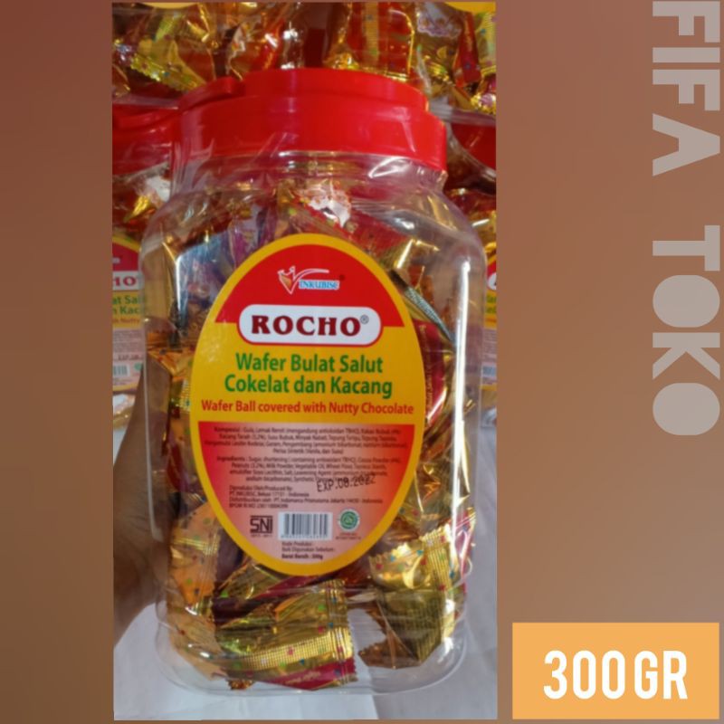 ROCHO wafer bola coklat kacang 300 gr
