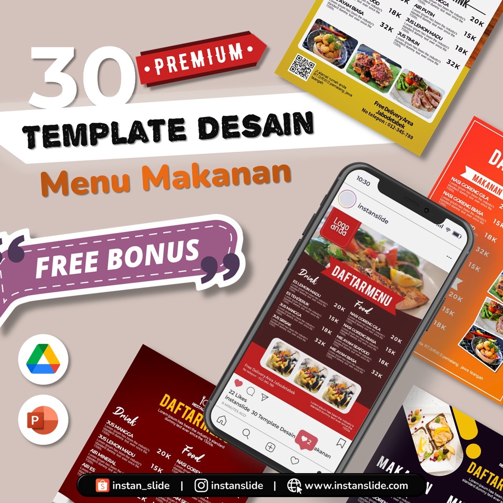 30 Template Desain Menu Makanan Warung / Restoran / Cafe | Power Point