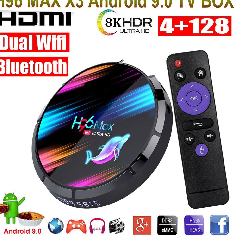 H96 Max X3 Ram 4gb Rom 128gb Android 9 0 Wifi Dual Band Smart Box Amlogic S905x3 Kode 77 Shopee Indonesia