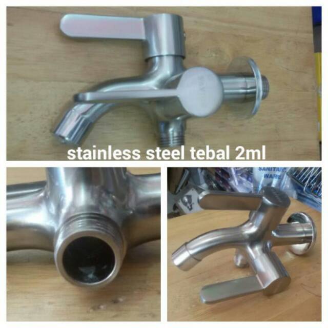 Kran cabang stainless tebal 2ml / kran shower bagus