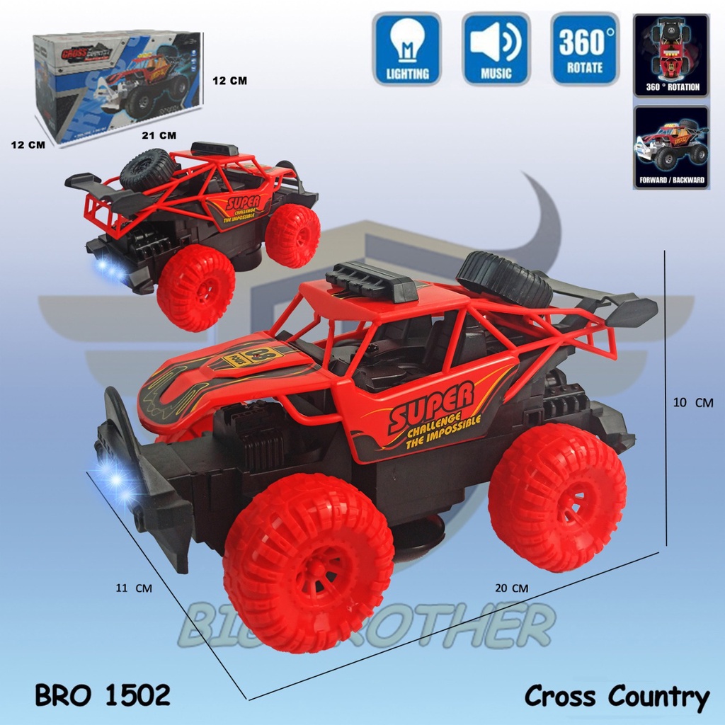 PROMO BRO1502 Rock Crawler Mainan Bayi Anak Mobil Mobilan Edukatif Montessori Baterai Hobi Koleksi Besar Jumbo Musik Lampu Baterai