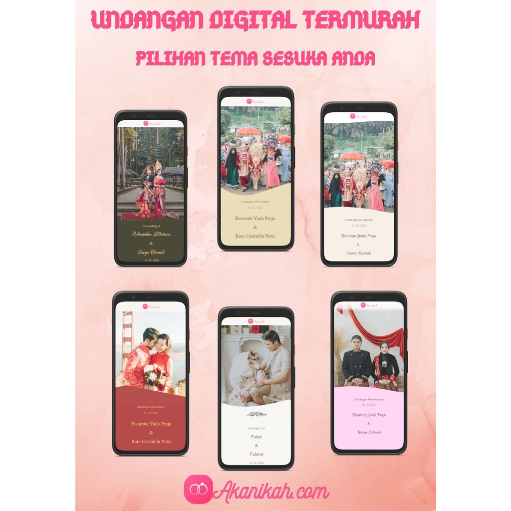 Undangan Pernikahan Murah / Undangan Digital / Undangan Web / Undangan Online Akanikah