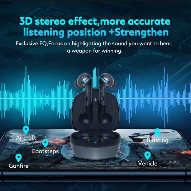 HEADSET BLUETOOTH TWS GAMING LOW LATENCY QCY-G1