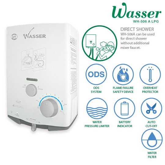 WASSER WATER HEATER GAS WH 506 A / WATER HEATER GAS WASSER WH506A