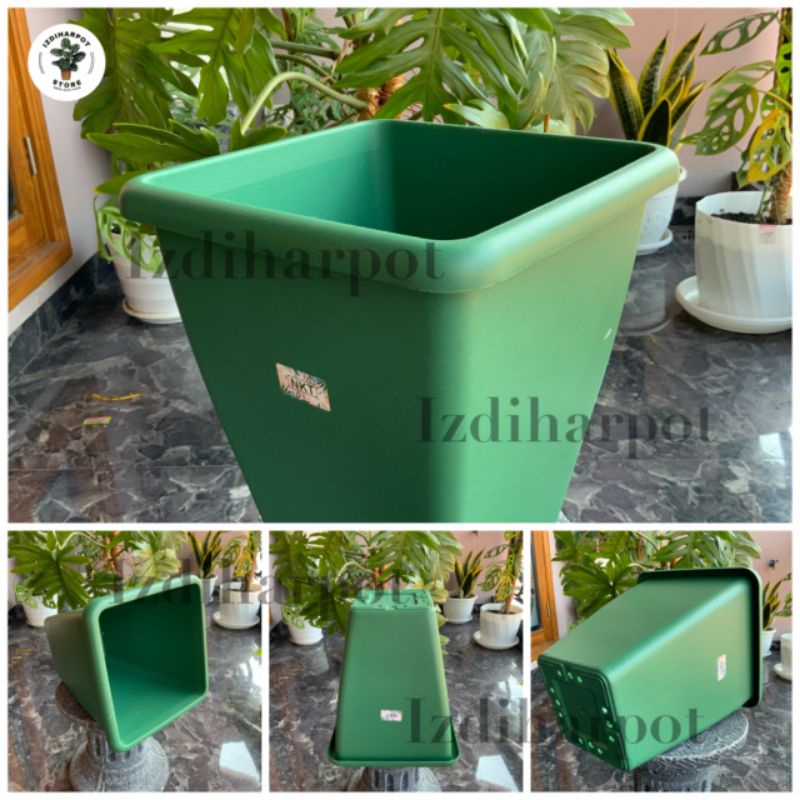 pot bunga tanaman kotak tinggi HOYA 40 HIJAU diameter 31cm - NKT HOYA