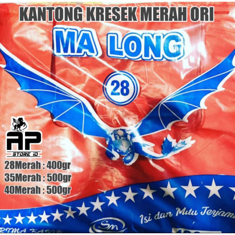 Hd kantong Plastik Merah  Ma LonG 28,35,40