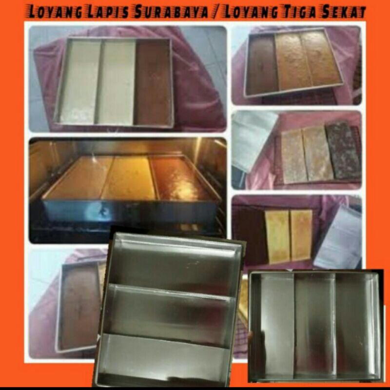 loyang lapis surabaya murah kuat/loyang 3sekat 20cm 22cm 24cm