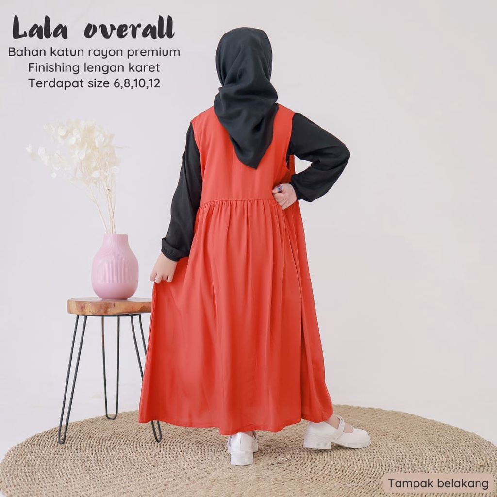 New-Busana Muslimah Anak/Gamis Anak Polos - Lala Overall Kids - Bahan Katun Rayon Premium-Bisa COD