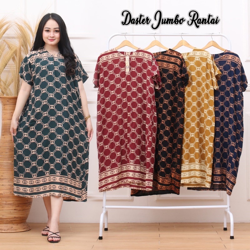 DASTER JUMBO ODREA NICOLETTA DADA KANCING BUSUI BIG SIZE RAYON HALUS ADEM LENGAN PENDEK-DSJ RANTAI