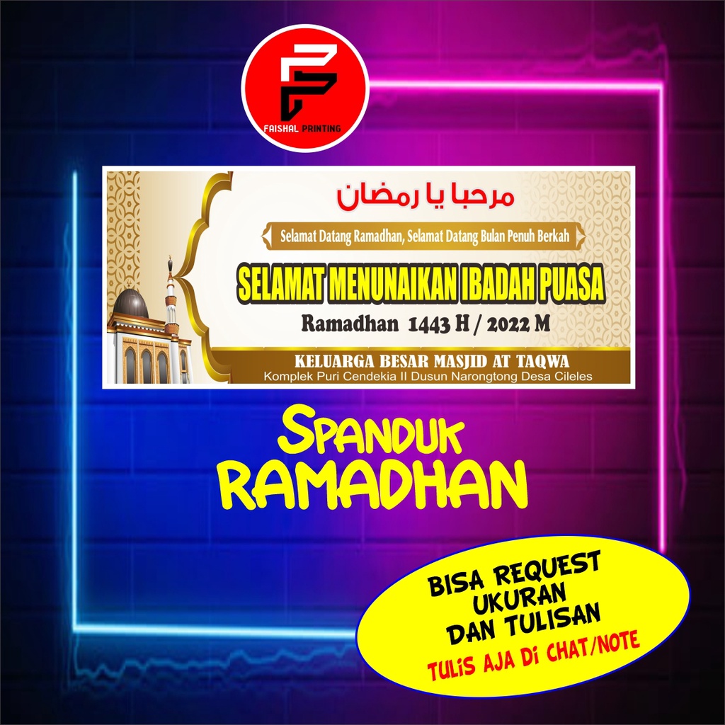 Jual Spanduk Bulan Puasa / Spanduk Marhaban Yaa Ramadhan / Banner Bulan