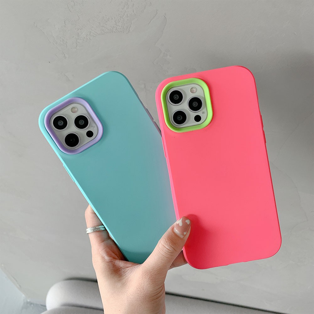 Soft Case Hp Warna-Warni Tahan Goncangan Untuk Iphone 13 / 11 / 12pro Max / 7 / 8plus / X / Xs Max / Xr / Se 2020