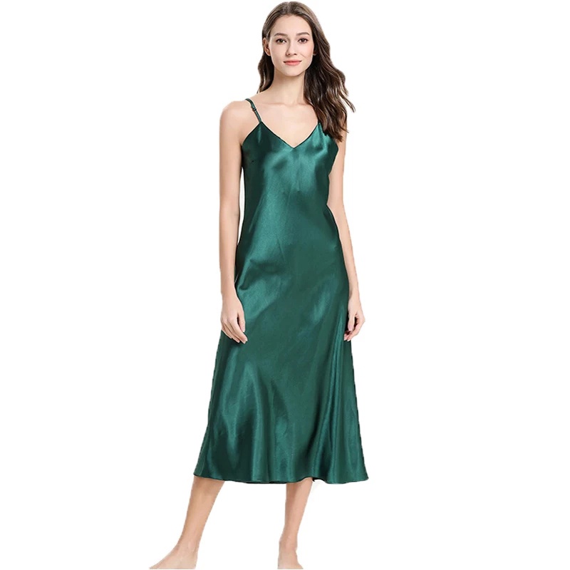 Long Dress Camisoles sexy Saten Tali kecil Wanita Gaya Korea - XSHOP Minnorri