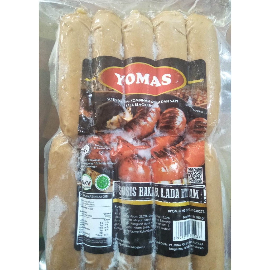 

YOMAS SOSIS BAKAR MINI LADA HITAM 10S 500GR