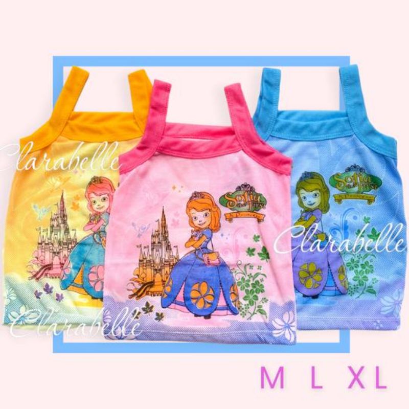 SINGLET ANAK PEREMPUAN LUCU KARAKTER FROZEN / SOFIA