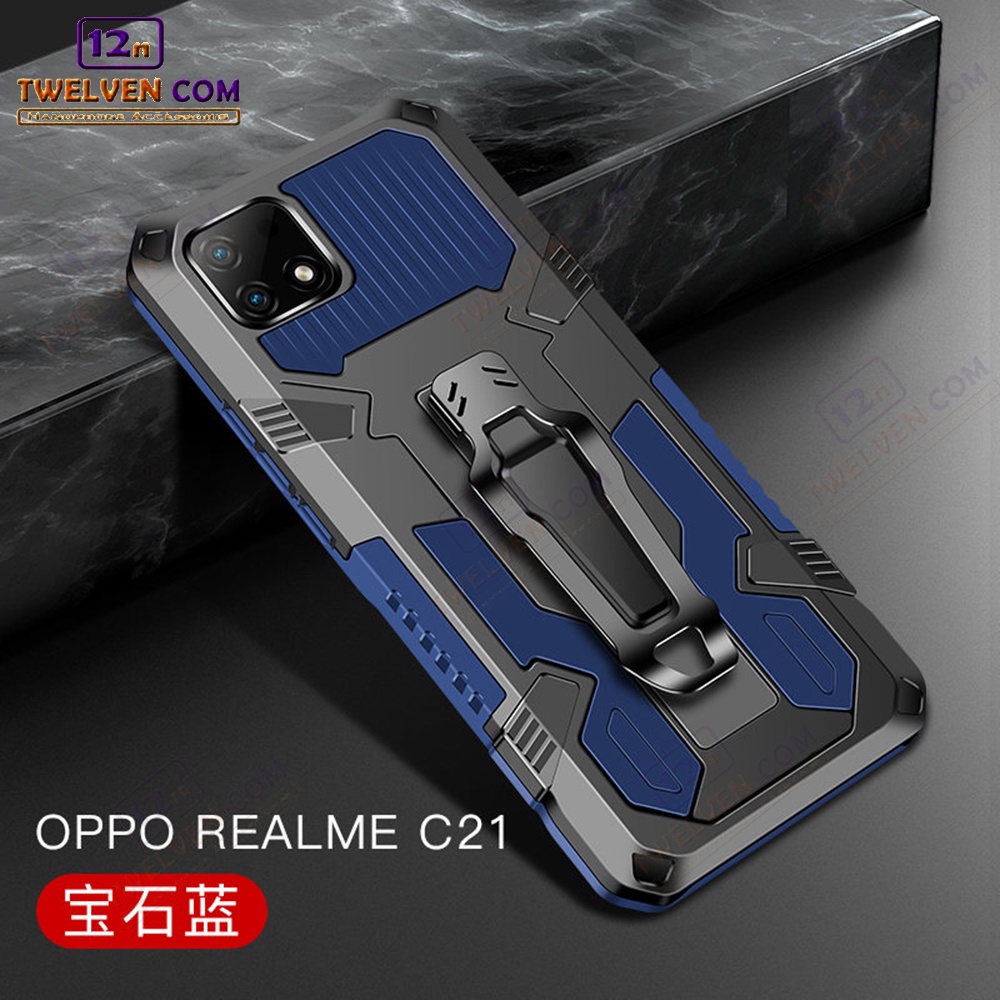 Case Shockproof Realme C21 Armor Hardcase Stand Clip