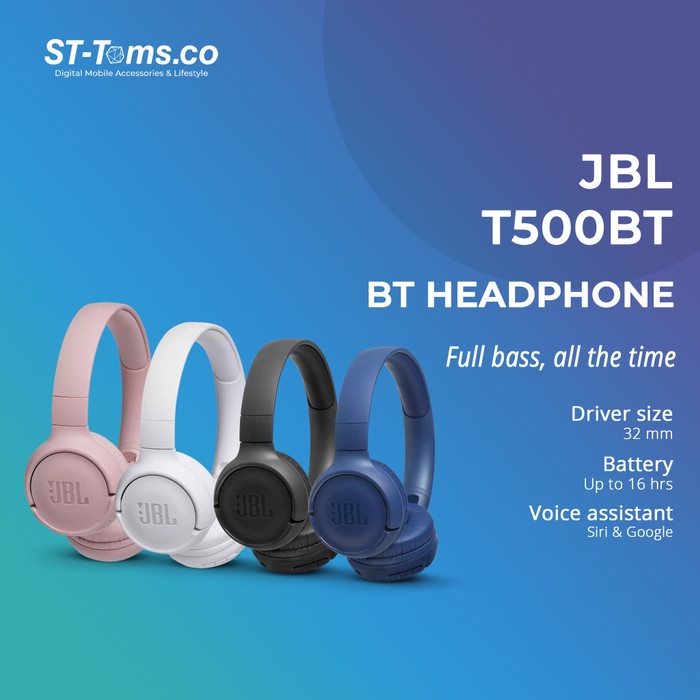 Jbl Tune T500Bt / T 500 Bt / T500 Bt Bluetooth Headphone Not T450Bt - Hitam