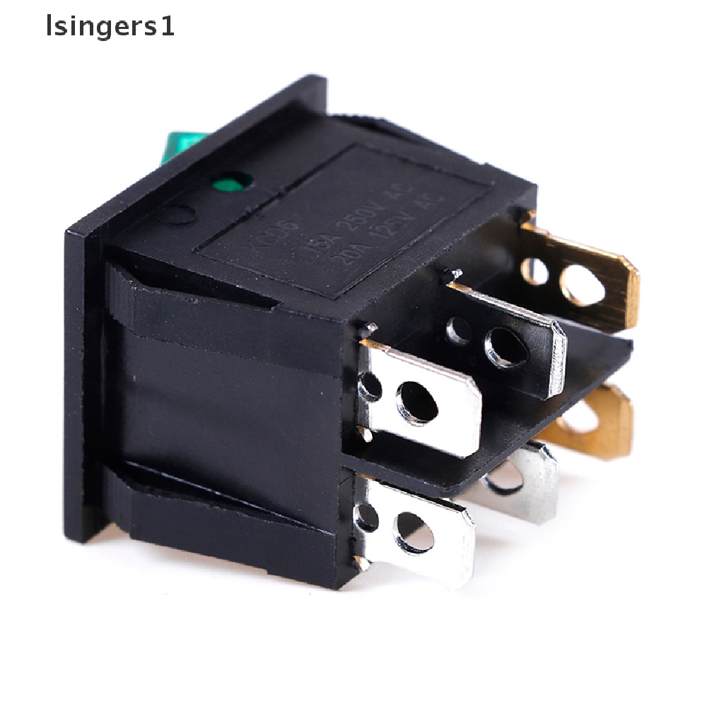 (lsingers1) Saklar rocker on / off 6 pin 250V / 15A 125V / 20A Dengan Lampu Merah / Hijau