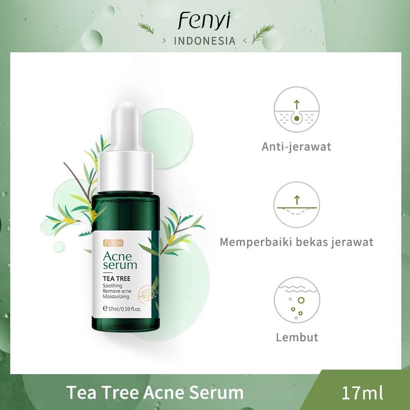 Fenyi Tea Tree Serum Wajah Menghilangkan Bekas Jerawat Esensial Perbaikan Perawatan Kulit 17ml