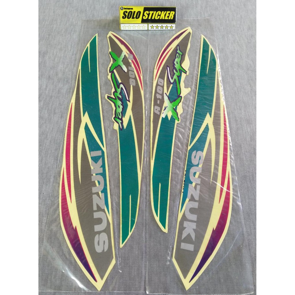Cutting Striping Stiker Motor Suzuki A100 X Super -1