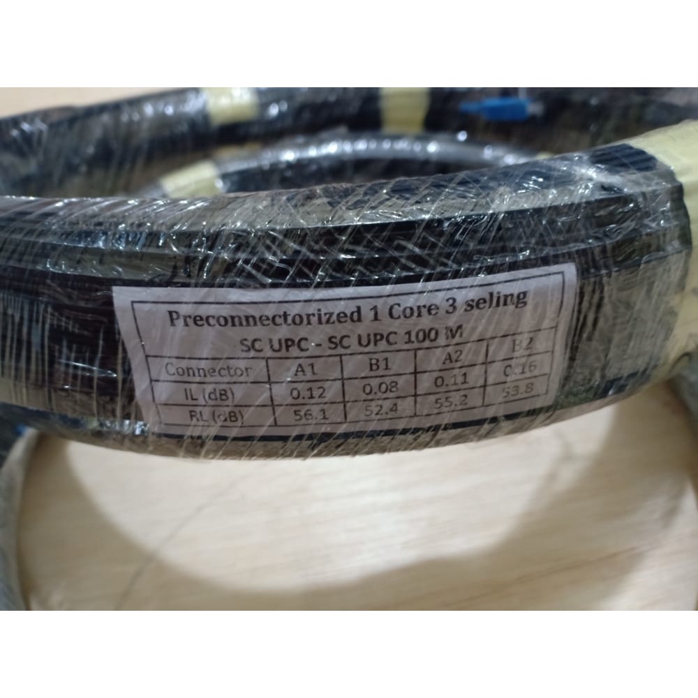 Kabel Precon 100Meter SC UPC / Kabel Fiber Optik 1 Core 100M Siap Pakai