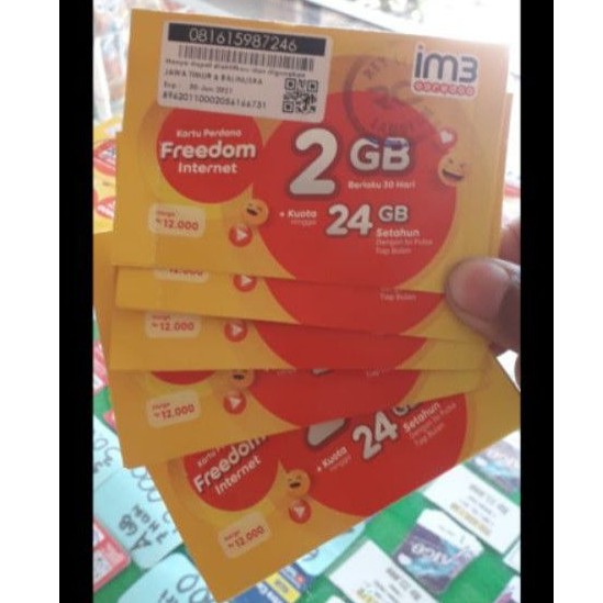 kartu perdana indosat 2 gb 30 hari segel