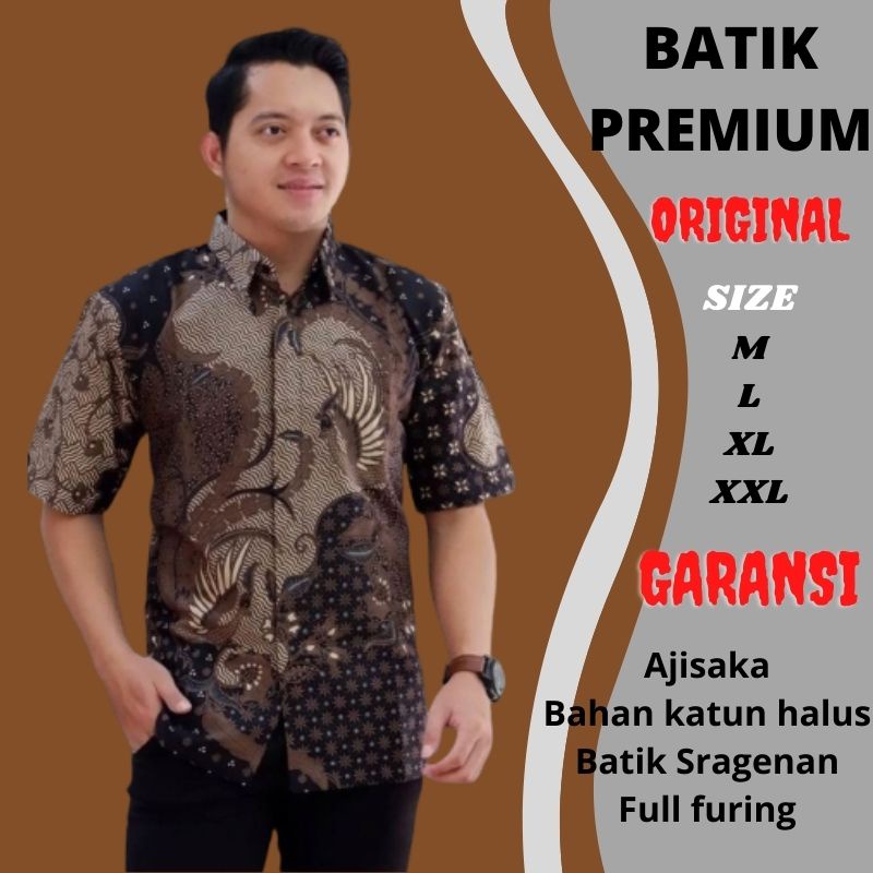 Kemeja Batik Pria Aji Saka Full Furing Bahan Katun Halus