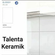 Keramik 25x40 Mulia Glossy White Putih Polos Grade A