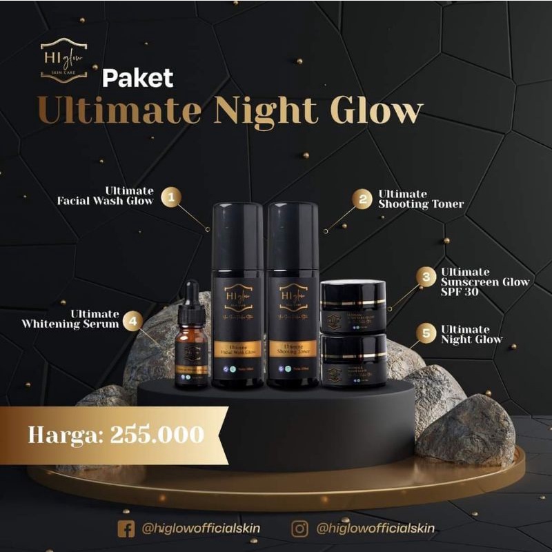 paket ultimate night glow@Hi Glow skincare.ORI