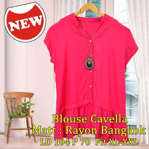 TERLARIS [Blouse Cavella SW] blouse wanita rayon bangkok pink fanta