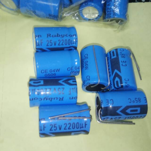 Elco 2200uf 25vol rubycon asli