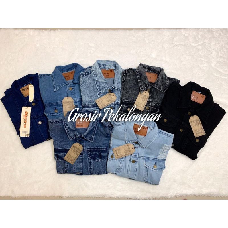 Jacket Jeans Cowok snow black dan snow blue // Jacket Jeans outfit cewek snow black snoe blue