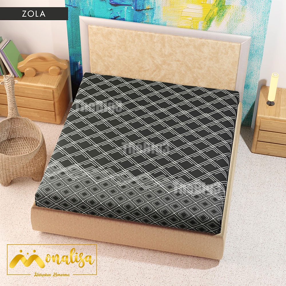 MONALISA Sprei Waterproof 180x200 - anti ompol air water proof Paus Rainbow  Rainbow Dinosaurus Rocket Galaxy180 SP-Zola