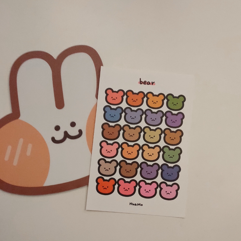 Stiker DIY Bentuk Hati / Kelinci / Beruang / Kucing untuk Dekorasi