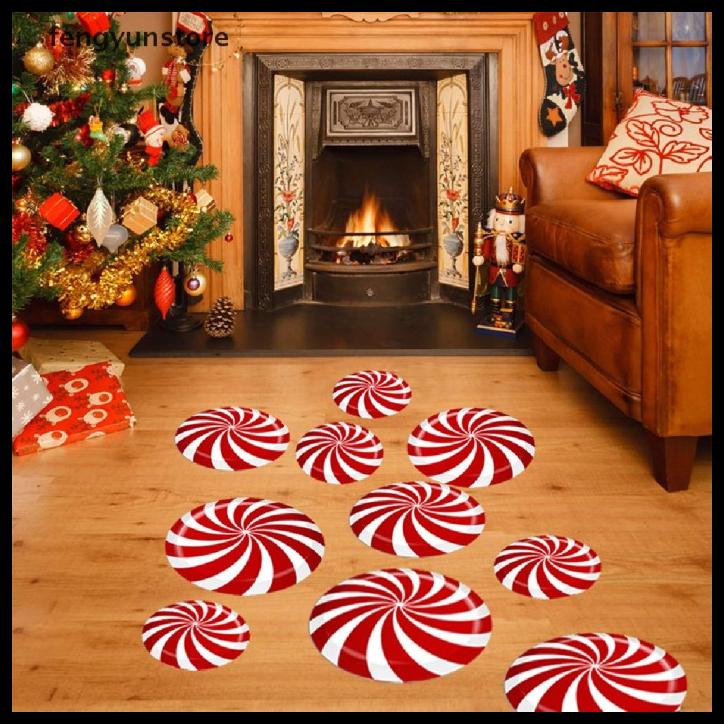 

Aksesoris Natal - Stiker Dinding Lantai Desain Permen Natal Untuk Dekorasi