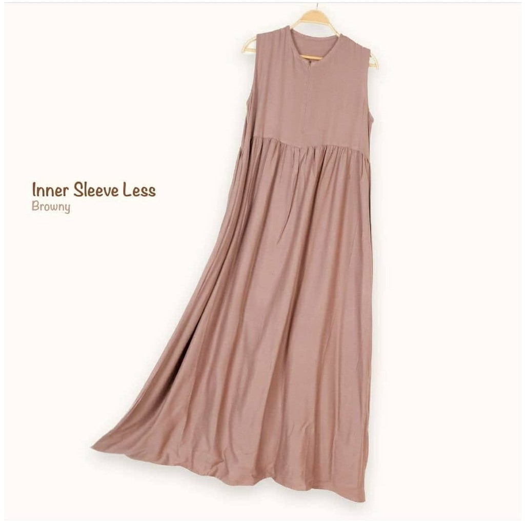 INNER DRESS [TANPA LENGAN/SLEEVELESS] Busui Friendly SINGLET DALEMAN GAMIS MUSLIM size SMLXL