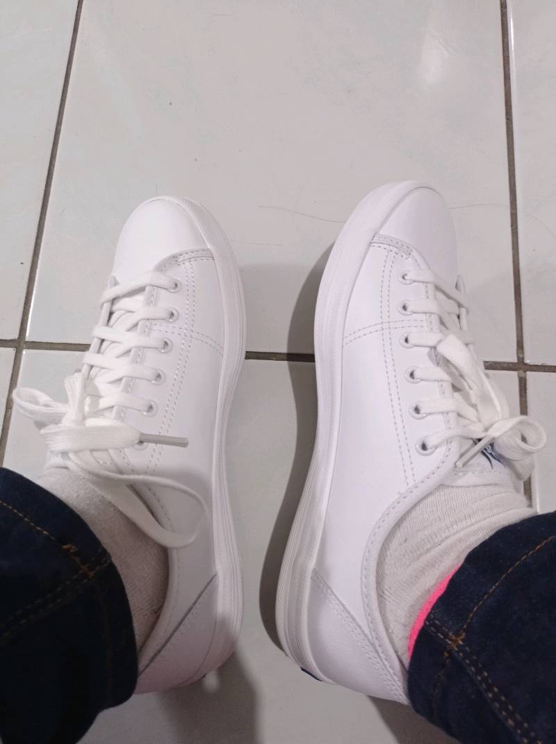 Keds Sepatu Wanita Kickstart Retro Court Leather White - Blue Wh57559