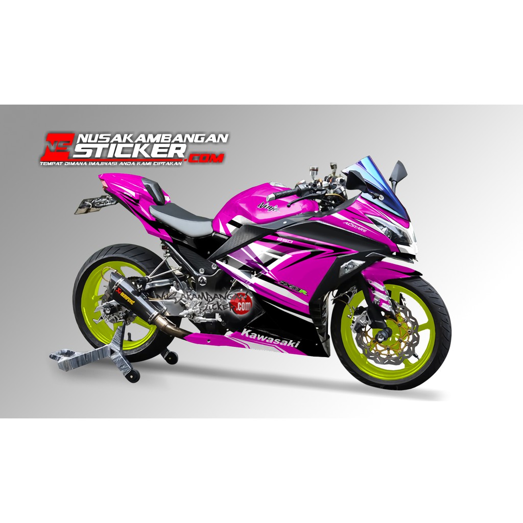 Decal Stiker Motor Ninja 250 fi Full Body Racing Team Pink Mayor Sticker Custom Variasi Karakter Ori