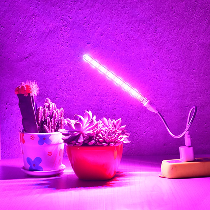 (LUCKID) Lampu LED Penumbuh Tanaman Spektrum Penuh 10W DC 5V Dengan Port USB