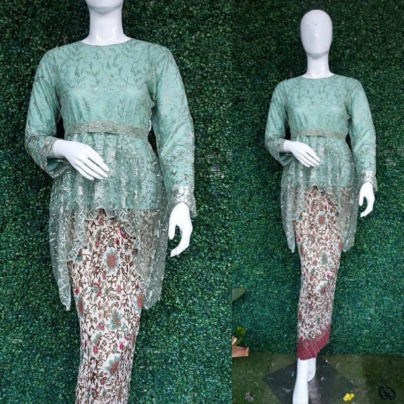 Kebaya Tille/Gomes Pita/ Kebaya Pesta/ Kebaya Modern/ Kebaya Wisuda / Setelan Kebaya Rok Batik