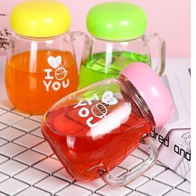 Botol Minum Kaca I Love You gelas kaca
