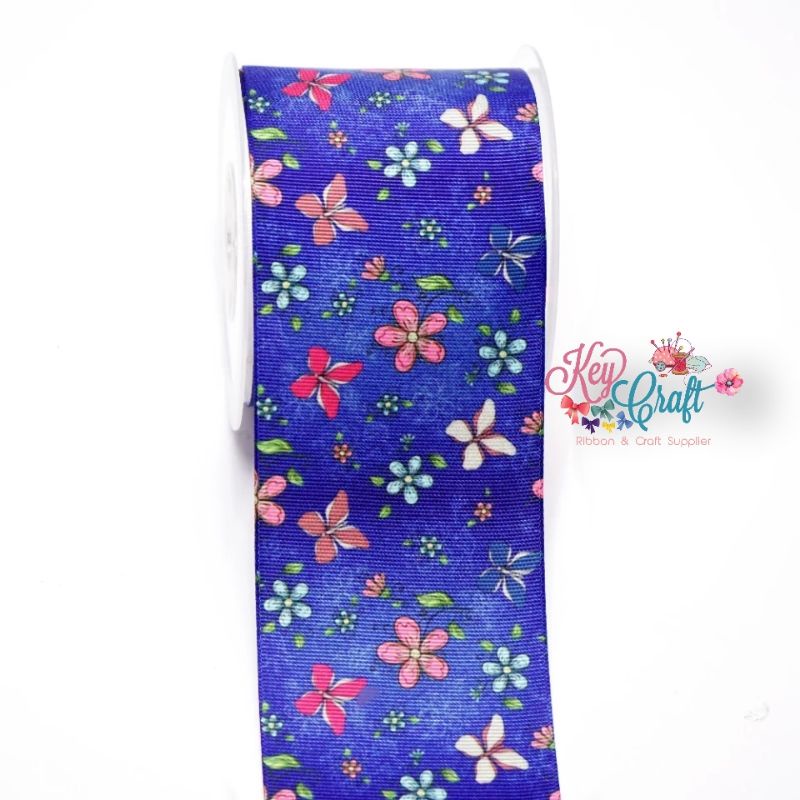 

Pita Grossgrain 3,8cm motif Jeans Flowers