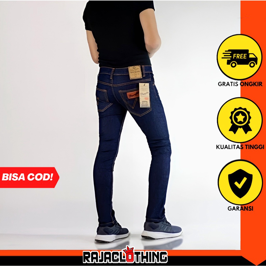 RCL - Celana Jeans Pria Wrangl3r Skinny Jeans Slimfit Wrangl3r Jeans Pria Celana Slim Fit Celana Pria Pensil Jeans / Celana Jeans Wrangl3r Slimfit - Blue Navy / Biru Dongker S.M.L.XL