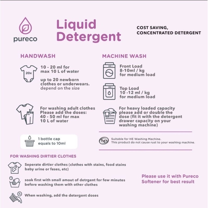 Pureco Liquid Detergent Refill 1450 ml Pureco Detergent Ecopack