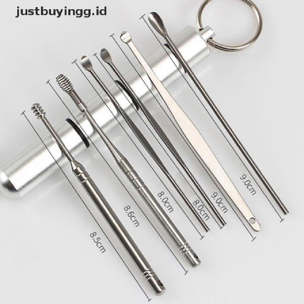 6 Pcs / Set Alat Pembersih Telinga Bahan Stainless Steel