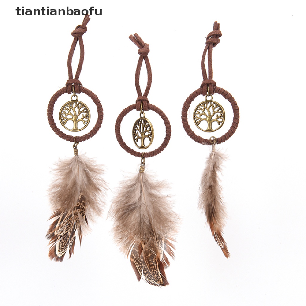 [tiantianbaofu] Mini Dream Catcher Feather Hanging Decoration Wall Car Hanging Ornament Key Chain Boutique