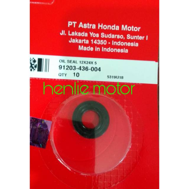 Seal sil 12 X 24 X 5 water pump vario 110 lama karbu asli ori 91203 436 004
